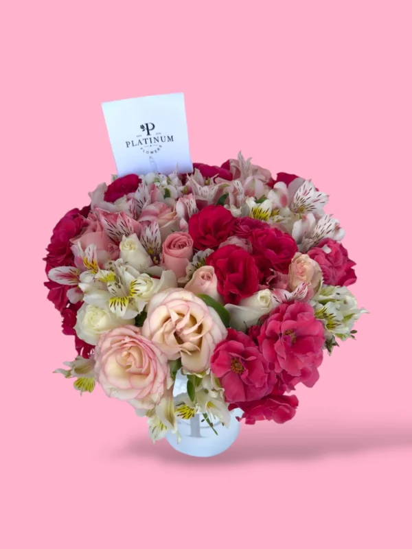 Jarrón De Rosas Con Mini Rosas y Astromelias - Image 2